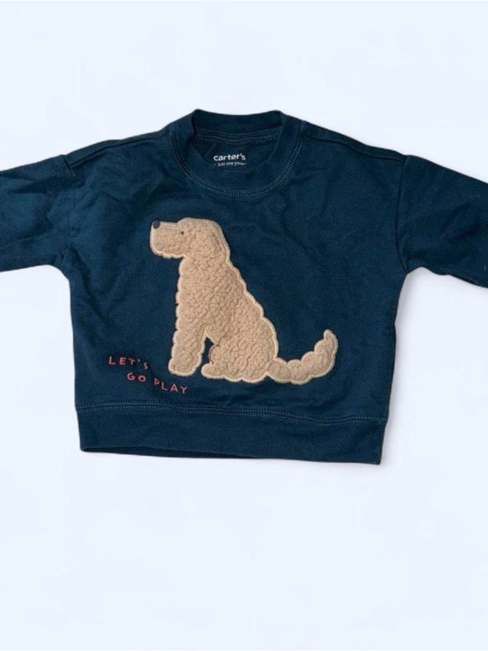 Carter's Navy Sweatshirt with Tan Dog Applique